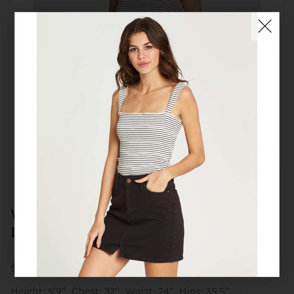Billabong black denim mini skirt